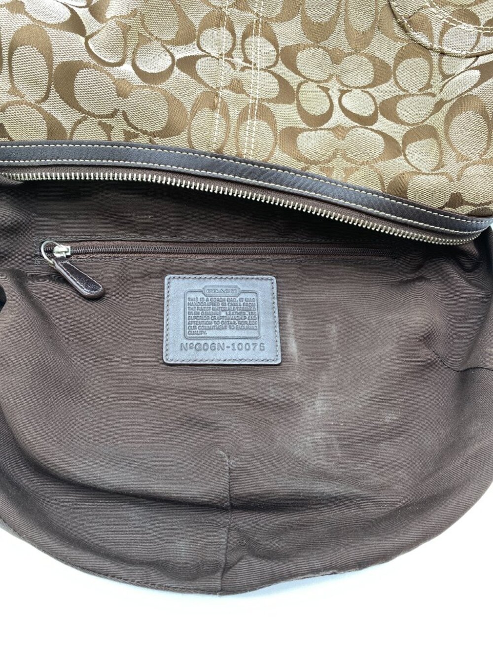 Coach Vintage Soho Signature Large Hobo 10075 Y2K Brown π€ Paris - Picture 9 of 16